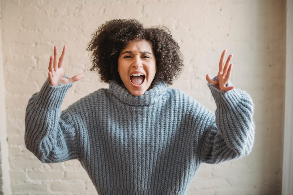 woman looking exasperated